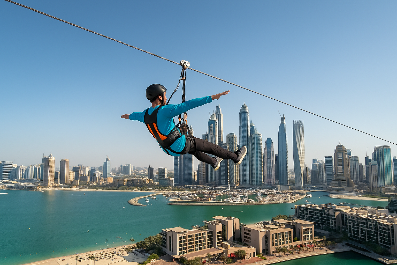 Zip-lining in Dubai